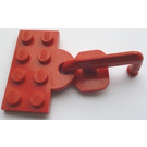 LEGO Rosso Piastra 2 x 4 con Coupling e Gancio