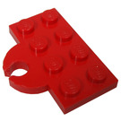 LEGO rouge assiette 2 x 4 avec Coupling for Removable Crochet