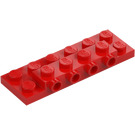 LEGO Röd Platta 2 x 6 x 0.7 med 4 Knoppar på Sida (72132 / 87609)