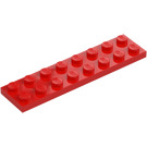 LEGO Rood Plaat 2 x 8 (3034)