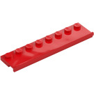 LEGO Red Plate 2 x 8 with Door Rail (30586)