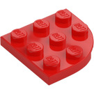 LEGO Rood Plaat 3 x 3 Rond Hoek (30357)