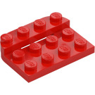 LEGO Red Plate 3 x 4 x 0.7 Rounded (3263)