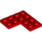LEGO rouge assiette 4 x 4 Coin (2639)