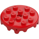 LEGO Röd Platta 4 x 4 Runda Cake Frosting (65702)