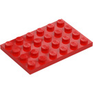 LEGO Rojo Placa 4 x 6 (3032)