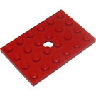 LEGO Rød Plate 4 x 6 med Hull