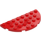 LEGO Red Plate 4 x 8 Round Half Circle (22888)