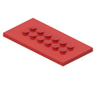 LEGO Red Plate 4 x 8 with Studs in Centre (6576)