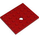 LEGO Rød Plate 5 x 6 med Hull