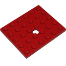 LEGO rouge assiette 5 x 6 avec Trou