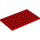 LEGO Rojo Placa 6 x 10 (3033)