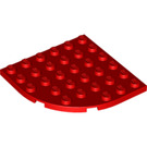 LEGO rouge assiette 6 x 6 Rond Coin (6003)