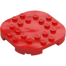 LEGO Rood Plaat 6 x 6 x 0.7 Rond Semicircle (66789)