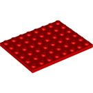 LEGO Red Plate 6 x 8 (3036)