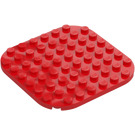 LEGO Red Plate 8 x 8 Round with Rounded Corners (65140)