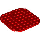 LEGO Red Plate 8 x 8 Round with Rounded Corners (65140)