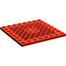 LEGO Red Plate 8 x 8 with Grille (No Hole in Center) (4151)