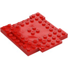 LEGO Rot Platte 8 x 8 x 0.7 mit Cutouts und Ledge (15624)