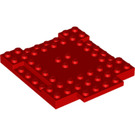 LEGO Rood Plaat 8 x 8 x 0.7 met Cutouts en Ledge (15624)
