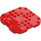 LEGO Red Plate 8 x 8 x 0.7 with Rounded Corners (66790)