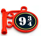 LEGO Red Pole Sign with 9 3/4 Sticker (2038)
