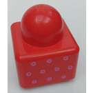 LEGO rot Primo Backstein 1 x 1 mit Colored Dots (31000)
