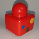 LEGO rouge Primo Brique 1 x 1 avec Spots (31000)