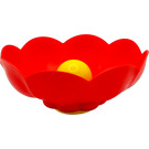 LEGO Red Primo Plant Waterlily 3 x 3 with 8 Rubber Petals and Yellow Center Stud
