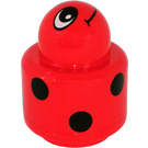 LEGO Punainen Primo Pyöreä Rattle 1 x 1 Palikka jossa Ladybug Kuvio (31005 / 75592)