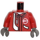 LEGO Red Racers Torso with Silver Stripe, White Logo and Collar (973 / 73403)