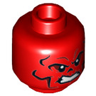 LEGO rouge rouge Skull Minifigure Diriger (Goujon solide encastré) (3626 / 69171)