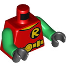 LEGO rot Robin Torso mit Gelb R im Schwarz Runden Logo (973 / 76382)