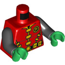 LEGO Rood Robin with- Green Masker en  Kort Poten Minifig Torso (973 / 76382)