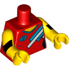 LEGO Rød Roller Derby Pige Torso (973 / 88585)