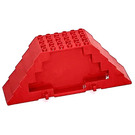 LEGO Röd Tak 16 x 4 x 5 med Gångjärn Stubbar (45405)