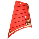 LEGO Red Sail with Dark Red Lines and Gold Trim and Wave