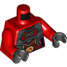 LEGO Rouge Samurai X (Nya) avec Plat Argent Armure d'épaule Minifigurine Torse (973 / 76382)