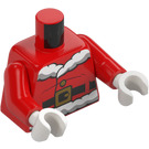 LEGO Rosso Babbo Natale con Candy Cane Minifigure Busto (973 / 76382)