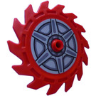 LEGO Red Saw Blade with 14 Teeth with Six-Pointed Central Pattern Sticker (61403)