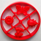 LEGO Rood Scala Accessoires Sprue met Boog, Bloem, Vlinder en Beetle (33052)