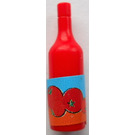 LEGO Red Scala Wine Bottle with Tomatoes Sticker (33011)
