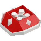 LEGO Rood Shell met Wit Onderkant en Stekels (67931)