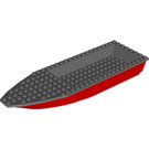 LEGO Red Ship Hull 8 x 28 x 3 with Dark Stone Gray Top (92709 / 92710)