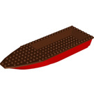 LEGO Red Ship Hull 8 x 28 x 3 with Reddish Brown Top (92709 / 92710)