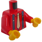 LEGO Červená Košile Trup s Tie a Suspenders (973 / 76382)