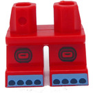 LEGO Red Short Legs with Blue Feet with Toes (41879 / 102049)