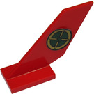LEGO Red Shuttle Tail 2 x 6 x 4 with Gold and Dark Green Target Sticker (6239)