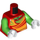 LEGO rot Skier - rot und Bright Green Snowsuit Minifig Torso (973 / 76382)