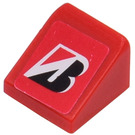 LEGO rot Steigung 1 x 1 (31°) mit Bridgestone Logo Aufkleber (50746)